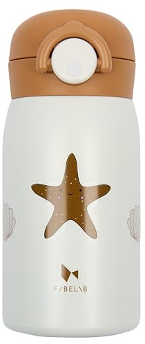 Fabelab Gourde Enfant 320 ml | Motif Étoile de Mer | Acier Inox Sans BPA | École Anti-Fuite | Bouteille d'Eau