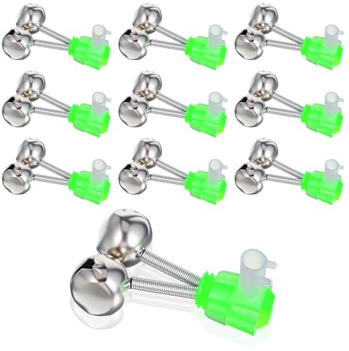 10 Stück Spiralclip Angelglocken für Angelrutenalarm, Angeln Bissanzeiger Alarmglocken Spiralklemme Fischglocken Angelrute Bissanzeiger für Seeangeln Nachtangeln Meeresangeln Angelbegeisterte