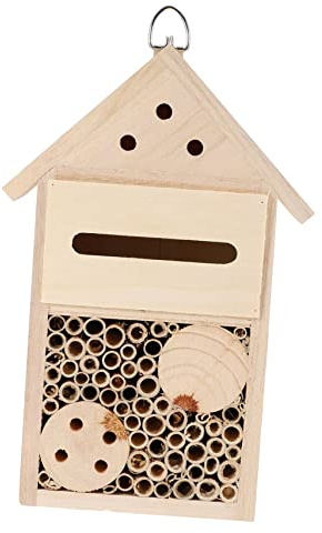 Abaodam Haus Aus Holz Für Bienen Nest Für Insekten Hütte Gartenhaus Spielzeug Dekoration Für Garten Bienennest Mit Sicherem Dach