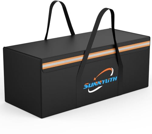 SunnyLith 12V 200Ah LiFePO4 Lithium Battery Fireproof Safe Bag, Large Capacity Explosion-proof Lipo Battery Bag for Charging and Storage, Waterproof Box for Documents and Valuables - 22×9×9.5in