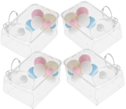 Hohopeti 3 St Mini PVC Transparent Dockväska Bärbar Samlarväska för Dockor med Anpassningsbara Bäralternativ Förvaring för Små Figurer och Samlare