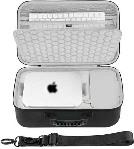 Étui Rigide Geekria Compatible avec Apple Mac Studio M4/M3/M2/M1 (Max/Ultra), Sac de Voyage pour Mini-PC GMKtec Evo-X2 AI (Gris foncé)