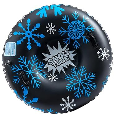 Fazvncv 119,9 cm luftgefüllter Schneerohr-Bobschlitten für Wintersport mit verstärkten Ziehen, permanente PVC-Substanz, übergroßer Plan für einen