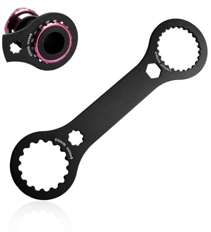 Sekfpnk Centerlock Werkzeug, Schwarz Centerlock Werkzeug Bremsscheibe, Aluminiumlegierung BB44+BB46 2-in-1 Annenlager Werkzeug, Geeignet für Fahrradreparaturen (Schwarz)