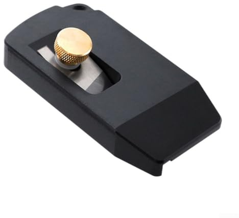 Gdfnmogo Raboteuse manuelle pour le travail du bois, corps en alliage d'aluminium avec écrou en laiton, lame en acier HSS pour coupe et ébavurage en placage PVC