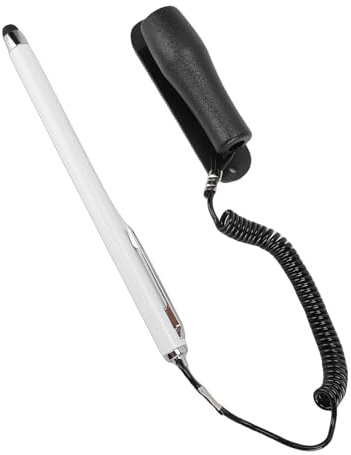 Jectse Penna Touch Screen Ad Alta sensibilità, Penna Stilo Antigraffio con Supporto, Corda a Molla da 90 Cm, per Prendere Appunti di Disegno (WHITE)