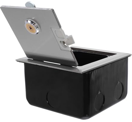 HOLIDYOYO Lockable Stainless Steel Socket Cover Box 12x12cm Weatherproof Outdoor Electrical Outlet Protector Wall-Mounted Weather-Resistant Plug Protector for Garden and Garage