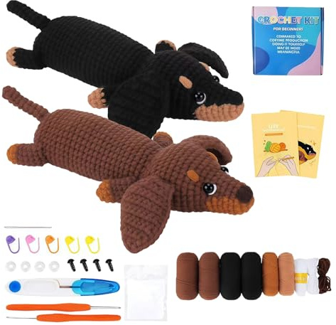 Ruispeed 8-teiliges Häkelset für Anfänger – mit Garn, Nadel & Videoanleitung – tolles Geschenk für Kinder & Erwachsene