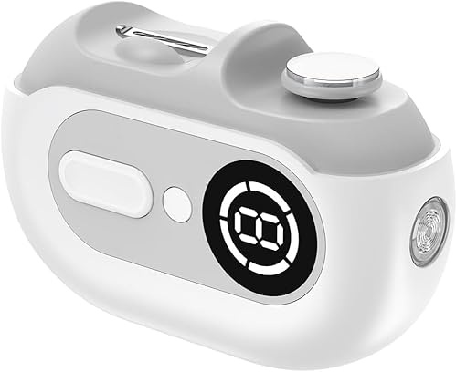 Elektrischer Nagelknipser, 4-in-1 Automatischer Nageltrimmer und Polierer mit LED-Licht & Nagel-Aufbewahrungsbox, USB-Aufladbares Elektrisches Nagelfeile mit 3 Geschwindigkeitsstufen für Babys