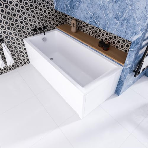 ECOLAM Badewanne Savia 170x70 Schürze Wanne Acrylwanne Rechteck Ablauf Füße | Weltbekannter Hersteller Top Qualität echtes Sanitäracryl modern Verkleidung keine Fliesen nötig