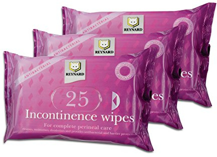 Reynard Alcohol-Free Incontinence Wipes - 3 x 25pk (75 Wipes)