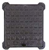 TOMBINO CHIUSINO TELAIO CON COPERCHIO GHISA 40x40 cm B125 LUCE 31X28,5