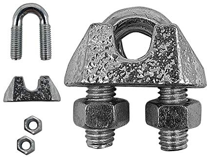 DOJA Industrial | SUJETACABLES ACERO para cuerda tender ropa M3 | PACK 40 | PERRILLOS para cable de acero del tendedero exterior | Abrazaderas para cable acero | SUJETA CABLES acero cuerda tendedero