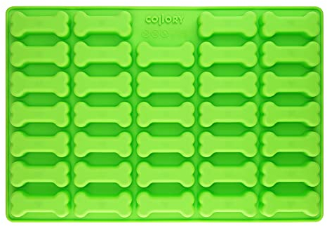 Collory molde de silicona para hornear huesos grandes (7 cm), molde para hornear huesos para galletas y golosinas para perros, molde para praliné, antiadherente y apto para alimentos (sin BPA) (Verde)