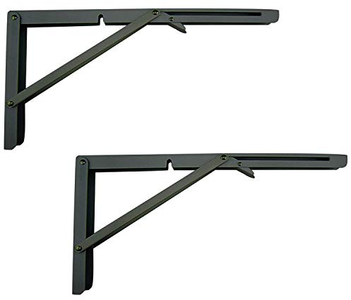 MroMax Lot de 2 étagères pliantes pour bureau debout Noir 500 mm