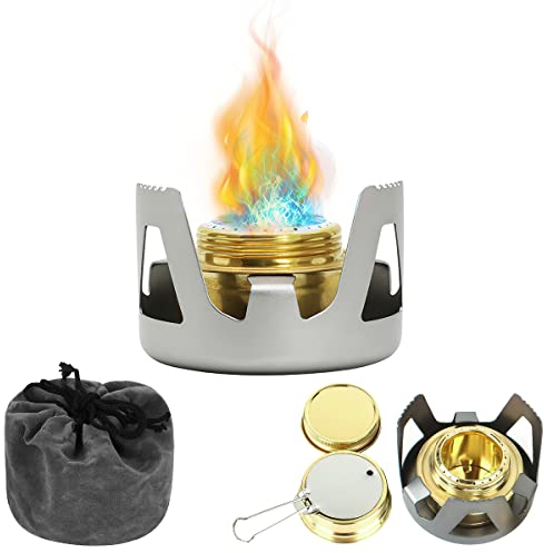 Estufa de Alcohol Camping, RosyFate Estufa Camping, Hornillos Portátiles de Acampada, con Quemador de Alcohol para Exterior, Camping, Barbacoa