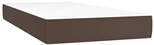 vidaXL Taschenfederkernmatratze Matratze Bett Matratzen Taschenfederkern Federkernmatratze Schaumstoffmatratze Braun 90x200x20cm Kunstleder