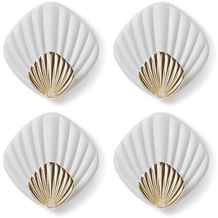 RICOO Klebehaken Set Haken selbstklebend HP004-W weiß Muschel Handtuchhaken ohne bohren Klebehaken für Badezimmer Kleiderhaken zum Kleben selbstklebende Wandhaken Hooks Badhaken