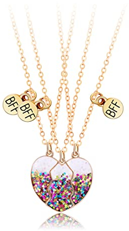 SCJJZ freundschaftskette，bff ketten für 3，freundschaftskette für 3 mädchen，bff geschenke，best friends geschenke，BFF guter Freund Anzug Magnet Drei-Personen Freundinnen Geburtstagsgeschenk