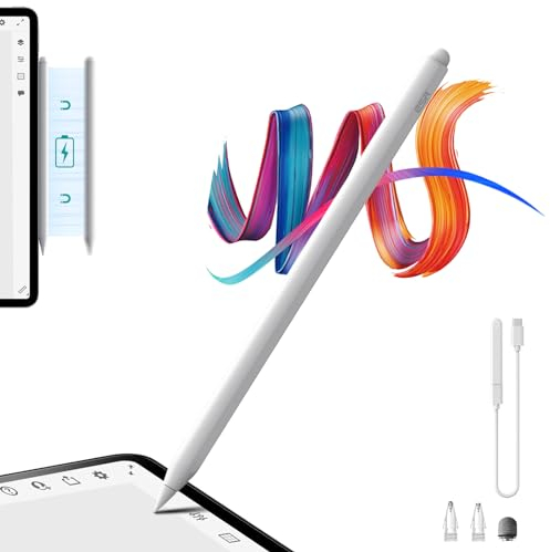 ESR for iPad Pen,Stylus Pen for iPad Pencil（2nd generation）with Palm Rejection，Stylus Pen Magnetic Wireless Charging ，Tilt Sensitivity，Compatible with iPad Pro 12.9/11, iPad Air 5/4, and mini 6, White