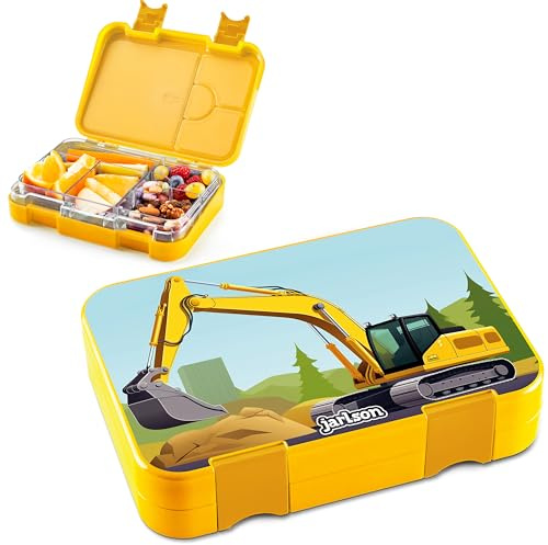 Jarlson® Brotdose Kinder mit Fächern - TONI Lunchbox - Bento Box auslaufsicher – Jausenbox für Kindergarten und Schule - Mädchen und Jungen | Vesperbox | Snackbox (BAGGER)