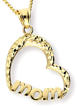 Generisch Echter 585 Gold ANHÄNGER 2,7cm, MOM/HERZ, Gelbgold 14 Karat inkl. Schmucketui