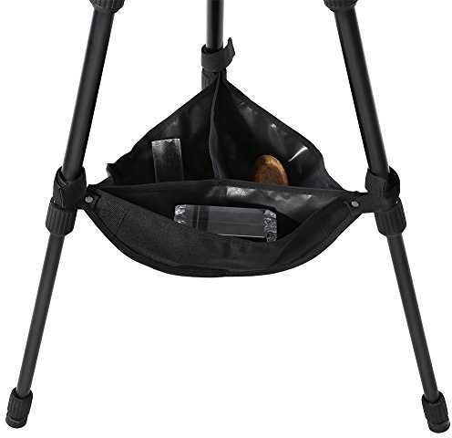 Borsa per treppiede heavy duty in nylon per stabilità - Accessorio zavorra per fotografia, resistente borsa nera con cinghie a strappo per riprese all'aperto