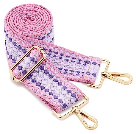 ZOUIQSS Damen Goldfarbene Bunter Schultergurt - längenverstellbarer breiter Tragegurt für Handtaschen - 94-165cm (5 cm, Farbe 34)