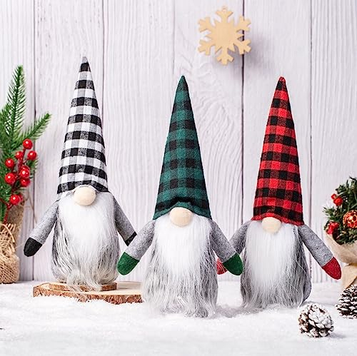 FYBlossom 3 Stück Weihnachten Deko Wichtel Weihnachtszwerg, Handgemachte Plüsch Weihnachtswichtel Figuren Weihnachtsdeko, Weihnachten Puppe Süße Zwerg Figuren Geschenk Für Weihnachten Dekoration