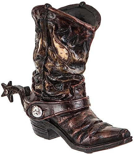 Hobby Lobby Western Star Spur Cowboy Boot Vase, 9.38 H x 10.94 W, Home Office Wedding Centerpiece Rustic Decor
