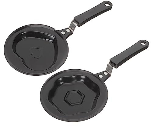 BESTonZON 2pezzi Padella Antiaderente Per Uova Manico Piccola Padella Per Pancake Per Colazione Fornitura Per Friggere in Inossidabile Leggera e Portatile