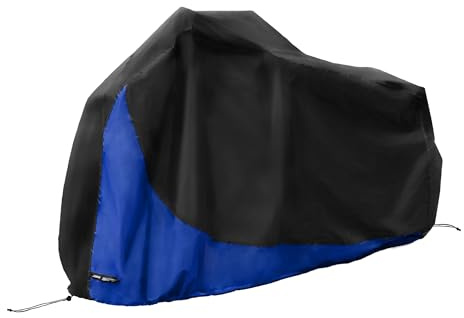 uxcell Bike Cover Outdoor Waterproof Bicycle Covers Rain Sun Dust Wind Proof with Lock Hole for Mountain Road Electric Bike XL 2 Bikes Blue