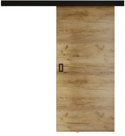 Mirjan24 Sistema Porte Scorrevoli Fulmar con Chiudibili, Porte Interne, Set completo per Porte Scorrevoli con Partizioni (Craft Gold, Modello 70)