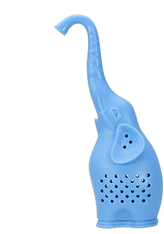 MAGICLULU Silikon-teesieb für Lose Teeblätter Elefanten-design Teeaufguss mit Kräuterfilterfunktion Blau Hitzebeständig Spülmaschinengeeignet
