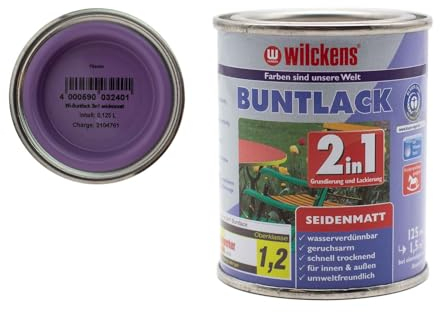 Wilckens Buntlack 2in1 Dispersion seidenmatt 30 Farben 125ml, Farben:Flieder