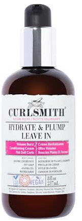 Curlsmith - Hydrate & Plump Leave In Hair Conditioner, Volumizing and Nourishing for Wavy, Curly or Coily Hair, Vegan (237ml/8fl oz)