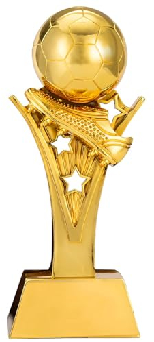 YYDSTES Harz Fußball Bester Schütze Trophäen Fußballspiel Goldener Stiefel Auszeichnungen Trophäe Fans Büro Heimdekoration Desktop Display Ornamente Souvenir Kreative Geschenke,Gold,31cm