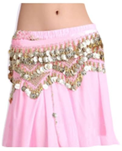 Bauchtanz Hüfttuch, Bauchtanz Taille Kette Hüfte Schal Laute Töne Gürtel(Pink)