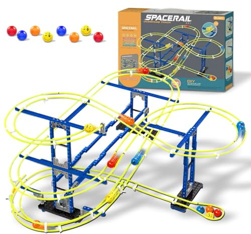 Xwin Sportseries Marble Run 266PCs Toys DIY Bricks Block Ball, STEM Educational Learning Toy Creativity with Marble Race Roller Coaster, Smiley Color Balls With Motor Skills for Kids