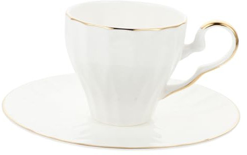 MOLUCKFU Keramische Kaffeetasse Mit Untertasse Design Für Tee Und Latte Langlebige Bone Material Stilvolle Und Praktische Für Zuhause Und Büro
