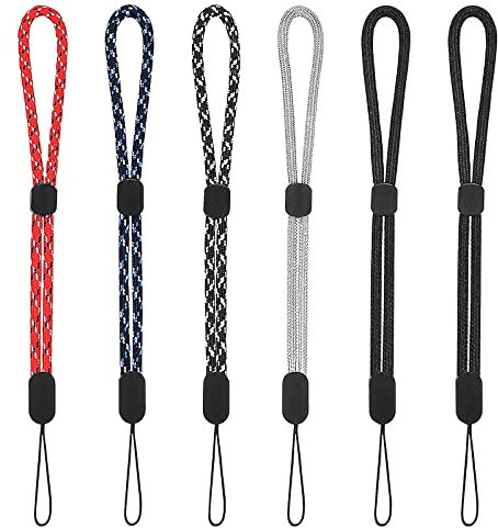 Tunejoy Lanyard Dragonne Poignet 6 Pièces Clef Bracelet Lanière Dragonne Réglable en Nylon pour Téléphones Portables Go Pro Porte-Clés Usb Couleur Assortie