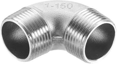 QUARKZMAN 1 Stück Edelstahl Winkel 1 PT Männlicher 90 Grad Bogen Innengewinde Gewinde Fitting Rohrwinkel Rohrverschraubung Winkelverbinder Luftschlauch Pvc Rohr Guss