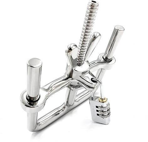 SAUVASFZ BDSM Schwer Edelstahl Handschellen Verstellbare Neu Metall Handgelenks Manschetten/Handcuffs mit Zahlens Lock Bondage Slave Rollenspiel Fetish Sexspielzeug für Anfänger Paare
