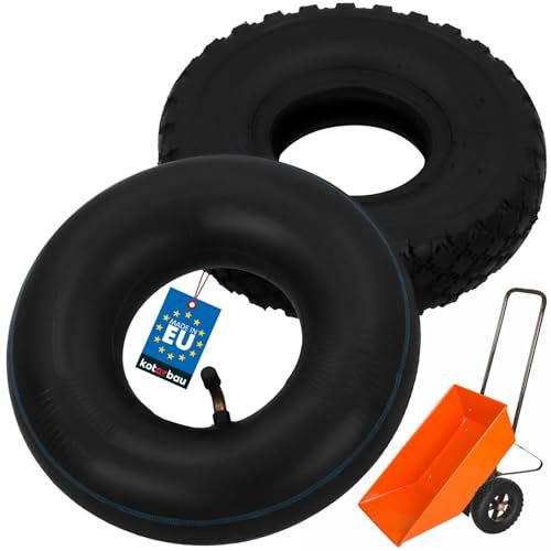 KOTARBAU® Ruota per carriola 3.00 – 4 pneumatici per carriola + tubo per carrello, ruote profilate, carrello in gomma piena