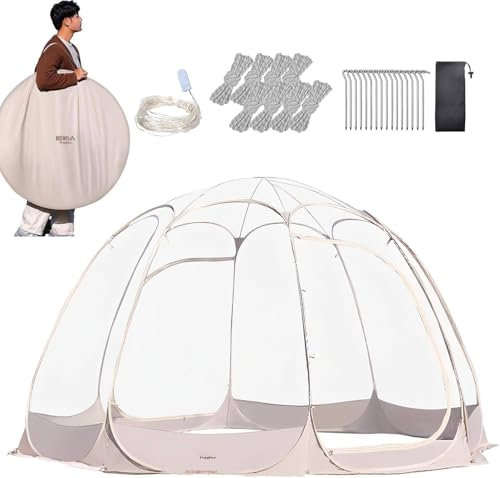 YANGYMM Pop Up Bubble Tent Gazebo, Foldable Instant Bubble Igloo Tent, for 8-10 Person Outdoor Events UV Igloo Dome Canopy, for Camping Backyard Parties and Stargazing
