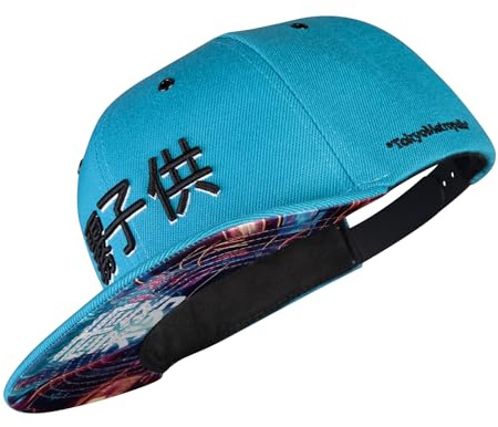 Dimma barn snapback keps män kvinnor cyberpunk japan rosa en storlek justerbar basebollkeps unisex baseball cap streetwear stil basebollkeps med rak skärm, Elektrisk blå, one size