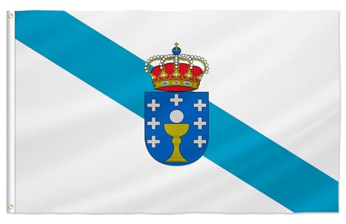 PTEROSAUR Bandera de Galicia, banderas de las comunidades autónomas de Galicia de 3 x 5 pies