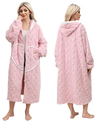 FEELJAM Decke mit Ärmeln und Kapuze, Kuscheldecke Hoodiedecken mit Reißverschluss und Taschen