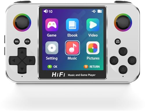 Tragbare Retro-Spielkonsole 3.0“ IPS-HD-Handheld-Spielgerät, wiederaufladbarer 2000 mAh Akku, USB Aufladung, über 6000 integrierte Klassische Spiele für EIN nostalgisches Spielerlebnis
