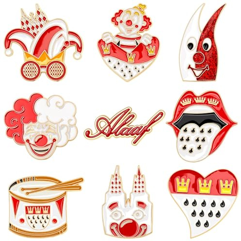 SANNIX Brosche, Emaille Anstecker Pin Fasching Broschennadeln Anstecknadel Accessoire für Festivals Kostüm Accessoires